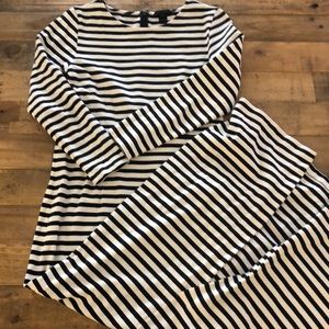 J.Crew Collection navy and white maxi dress